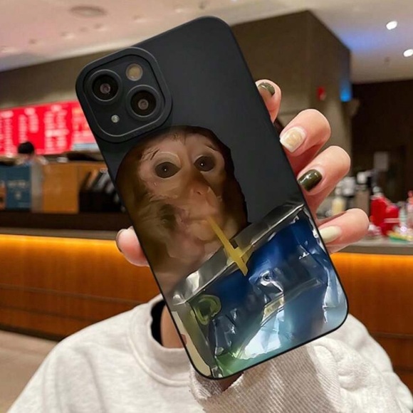 Monkey Drinking Juice iPhone  Case - Picture 2 of 7